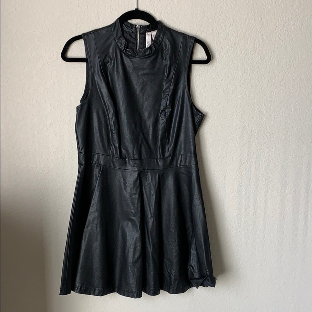 Black Faux Leather Dress